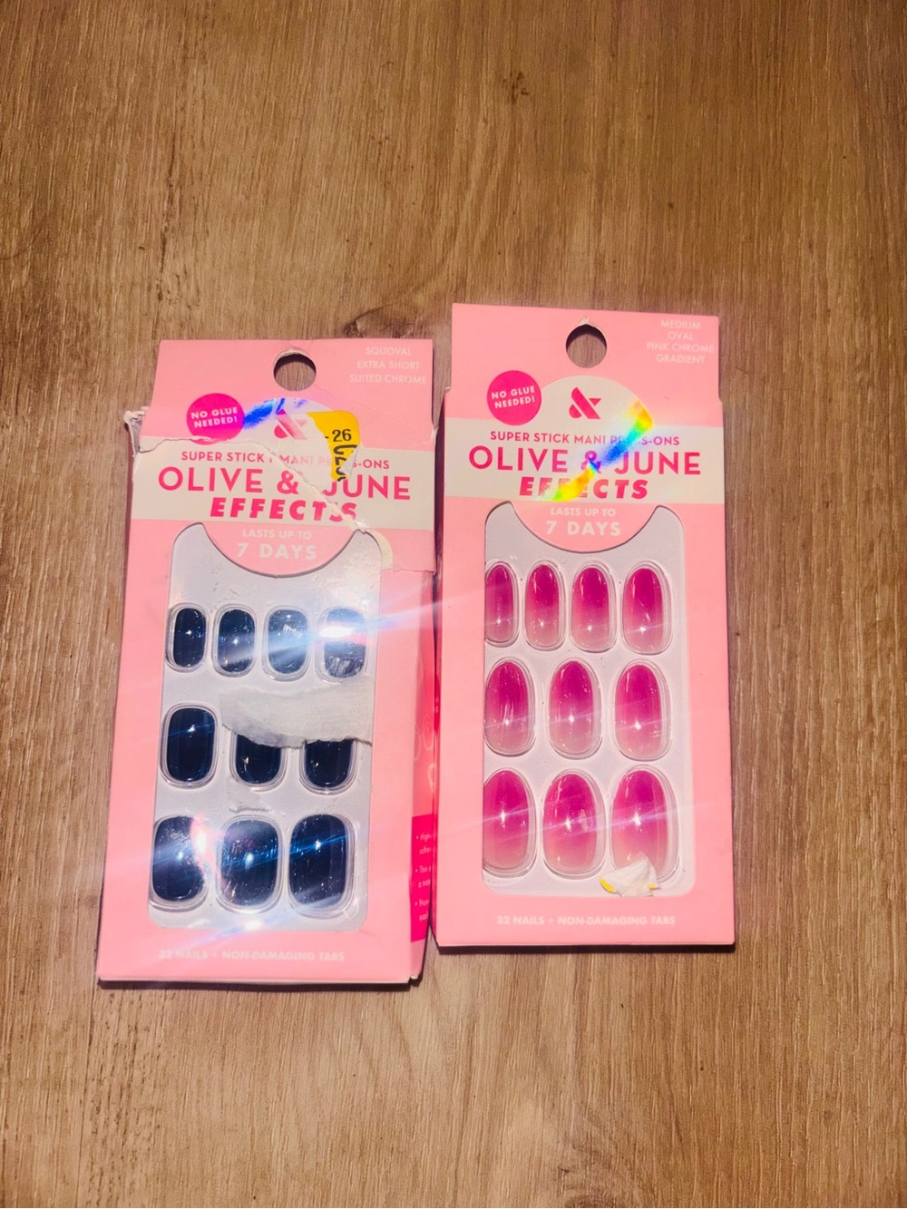 Hot Kiss Olive & June Effects Press-On Nails - Navy & Pink Ombre